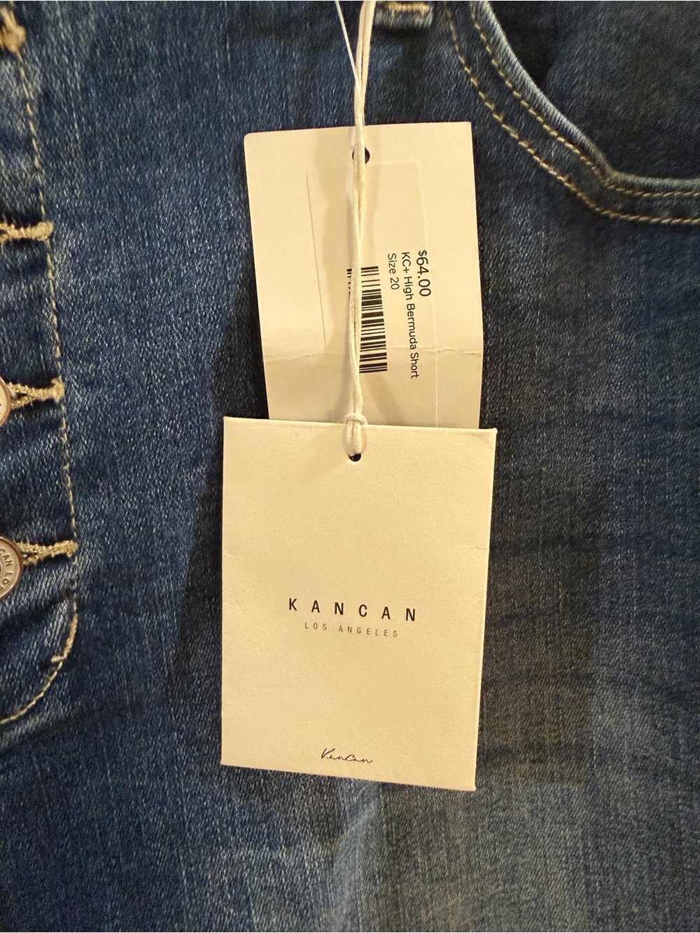 KanCan Dark Blue Button-Fly Denim Bermuda Shorts - Picture 4 of 9